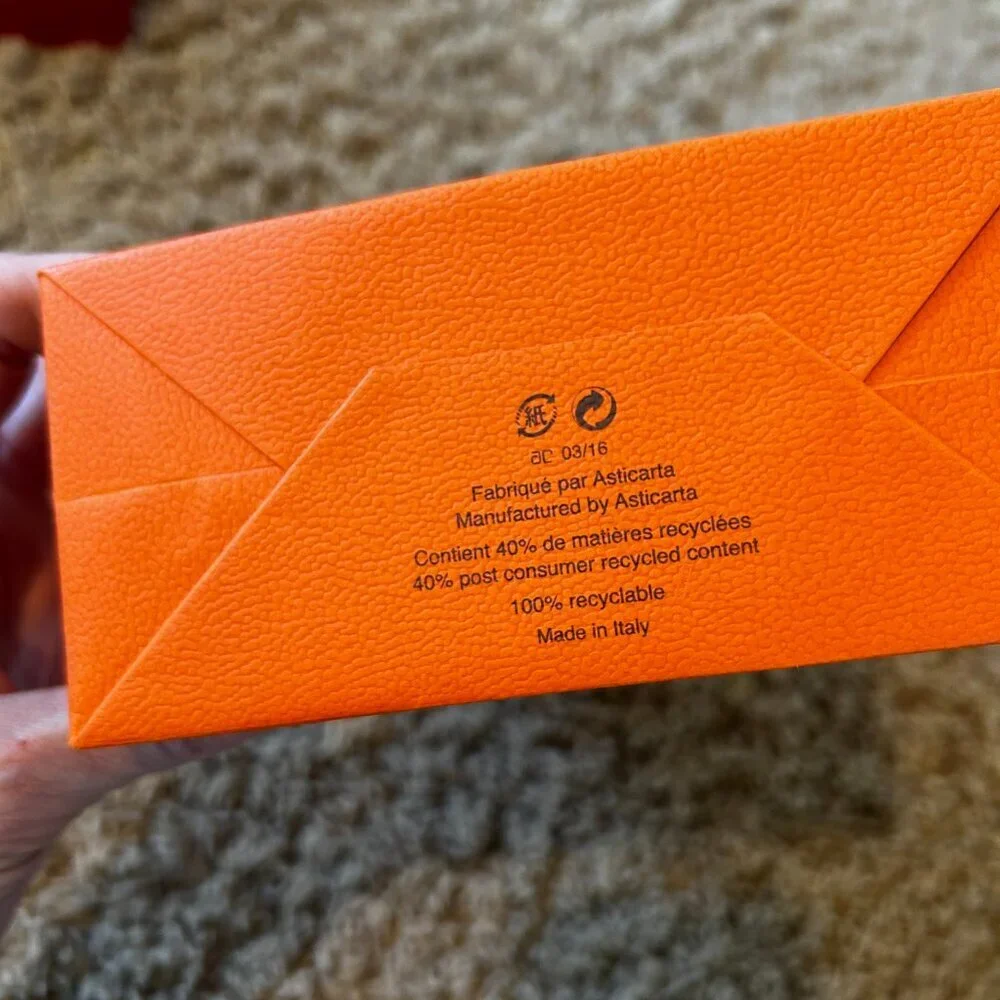 Authentic Hermes Orange Gift Box with Matching Shopping Bag Jewelry Box
